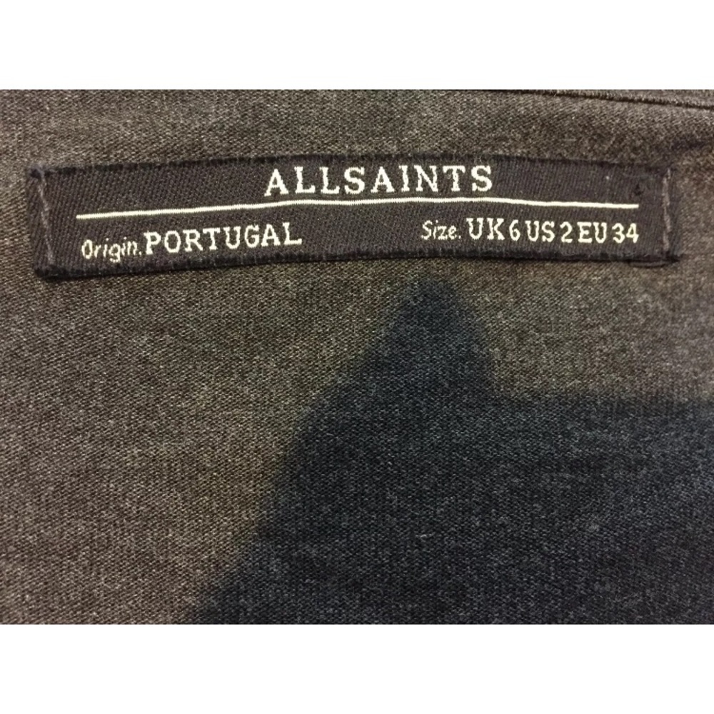 AllSaints Dark Gray Fitted Twain Jersey Dress - Picture 7 of 8